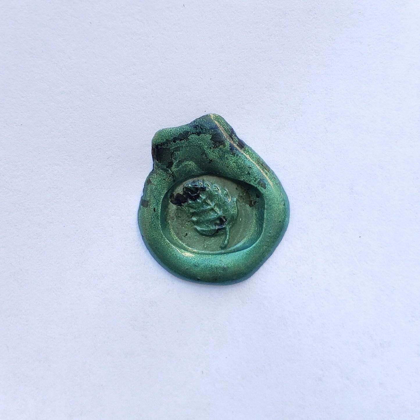 Birch leaf wax seal signet ring