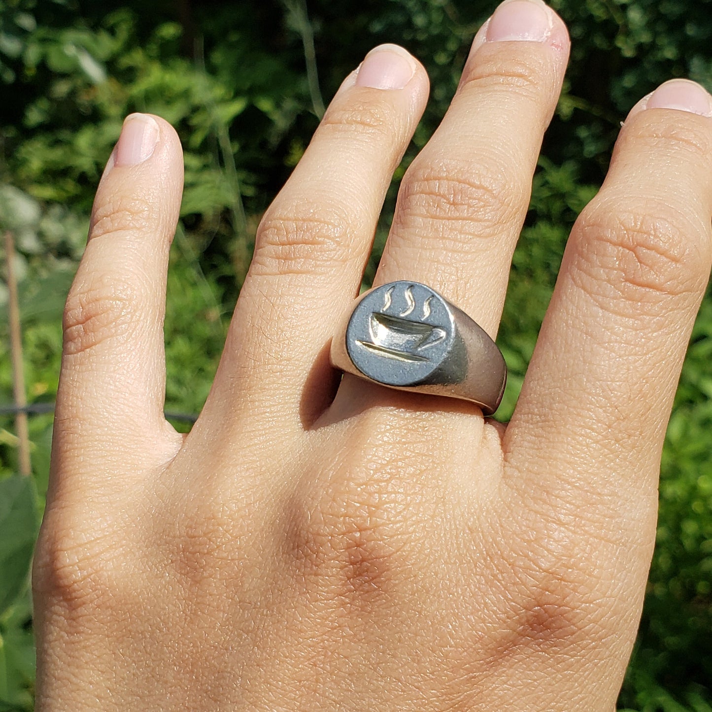 cuppa coffee wax seal signet ring