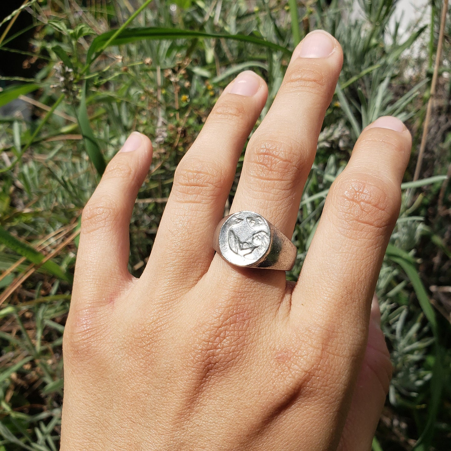 Selkie circle wax seal signet ring