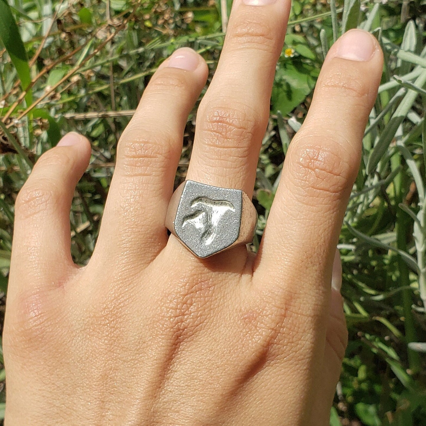 Chanterelle mushroom wax seal signet ring