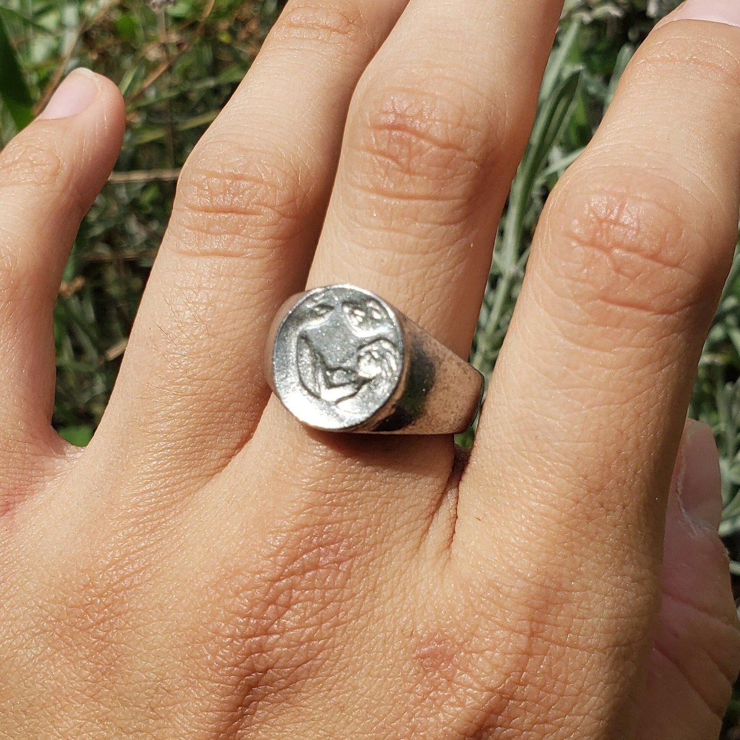 Selkie circle wax seal signet ring