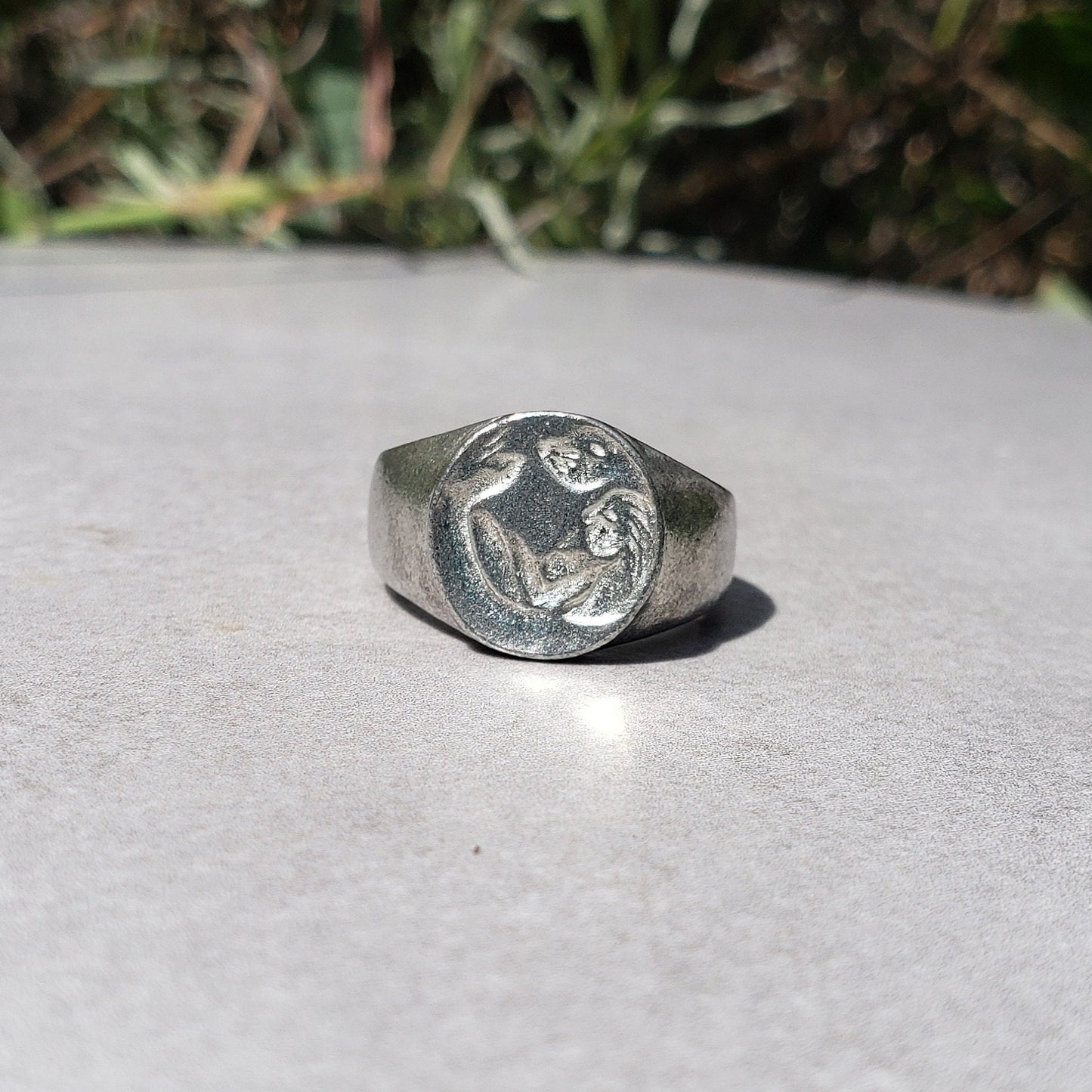 Selkie circle wax seal signet ring