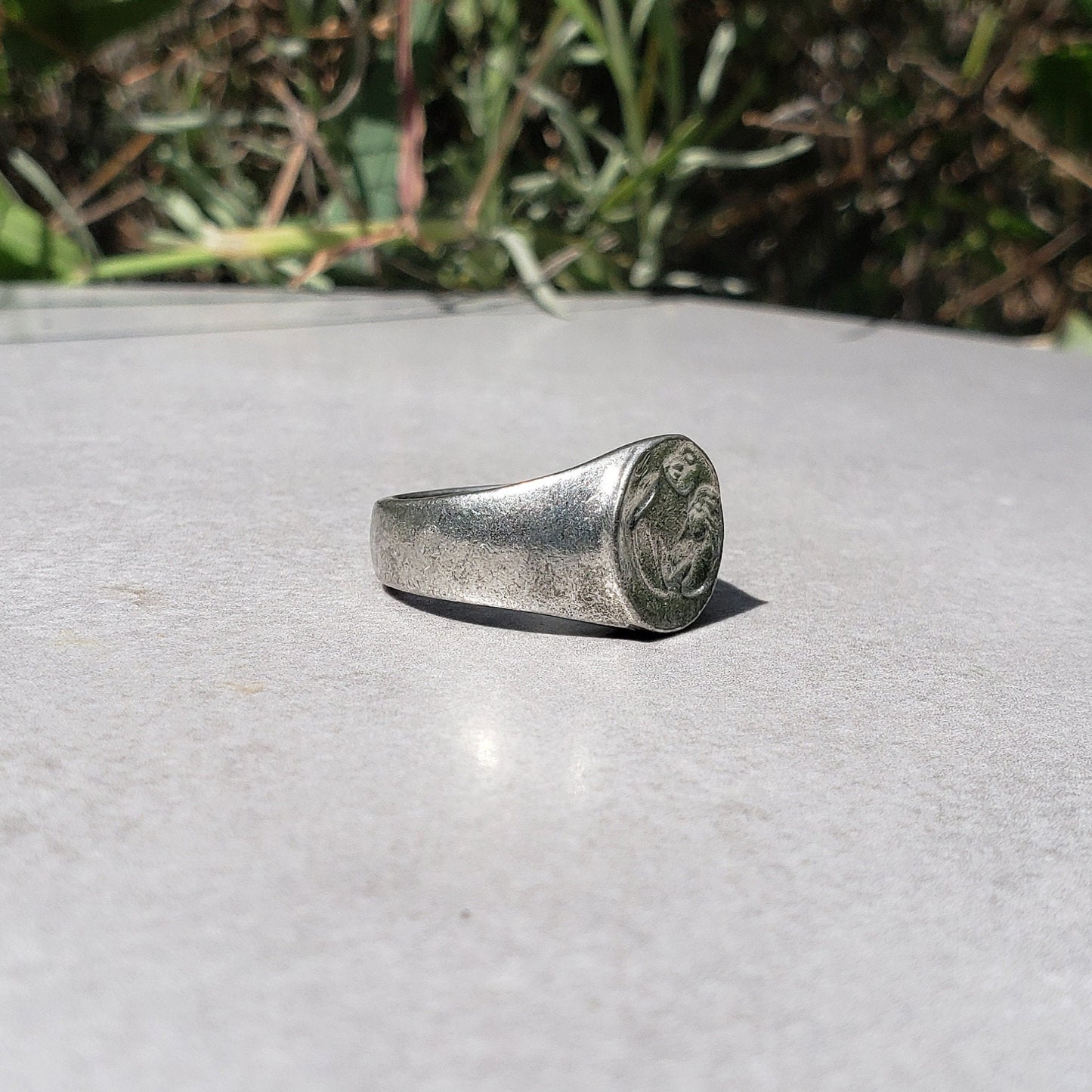 Selkie circle wax seal signet ring