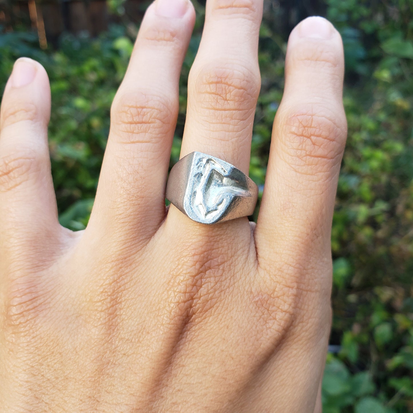 Body letter "J" wax seal signet ring