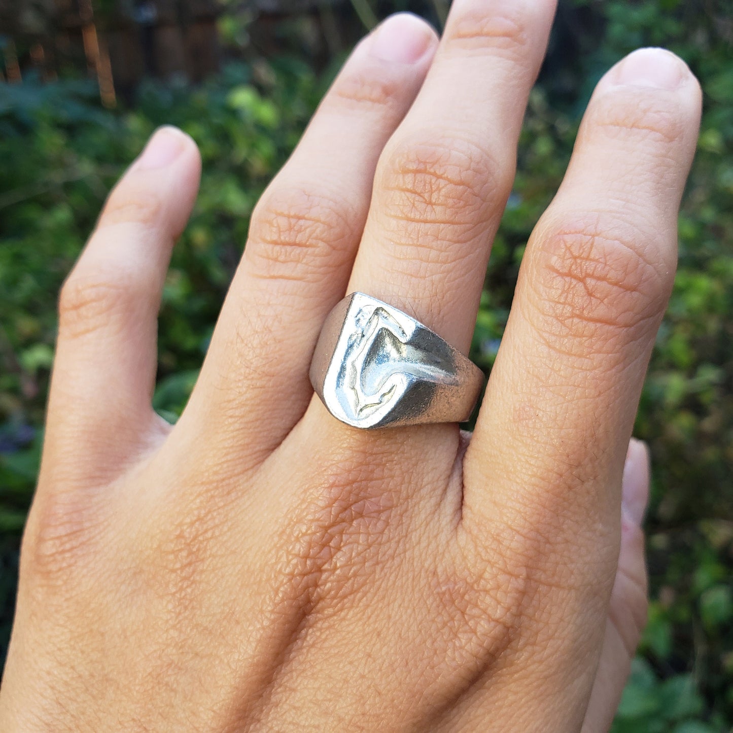 Body letter "J" wax seal signet ring