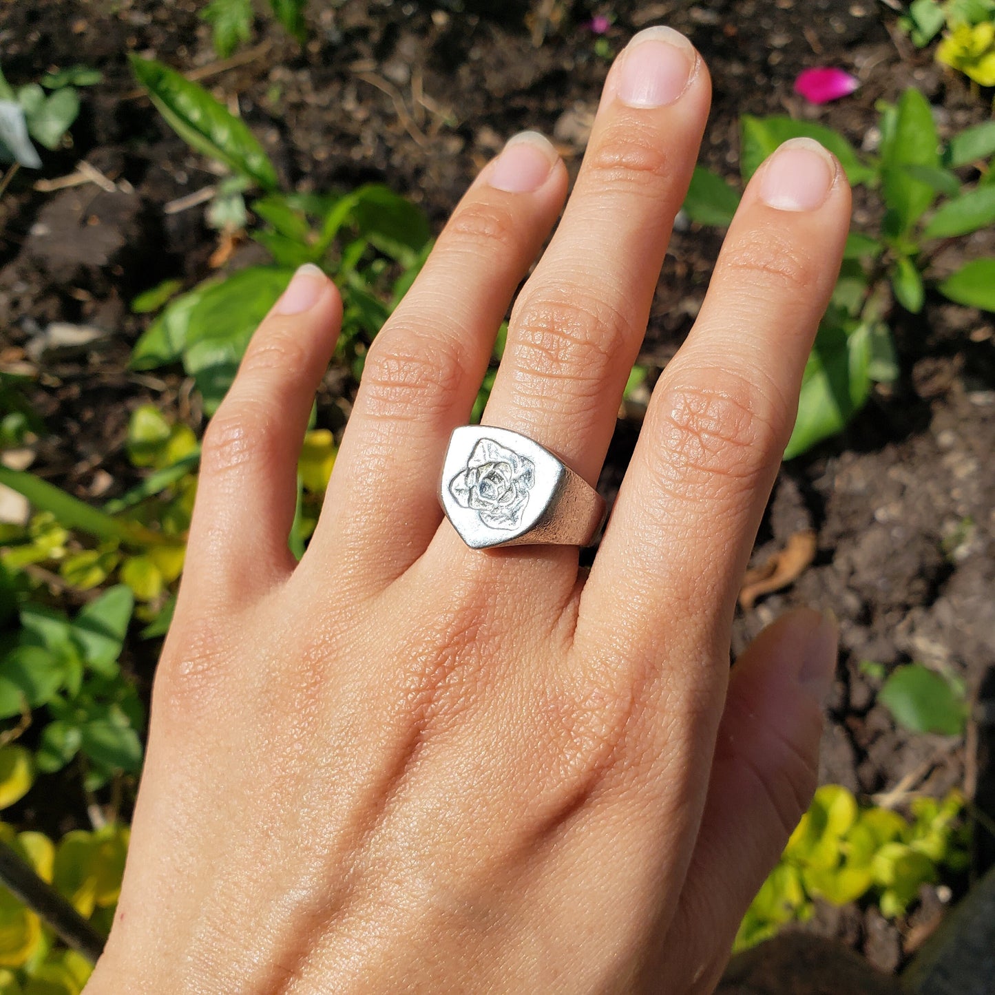 Cabbage wax seal signet ring
