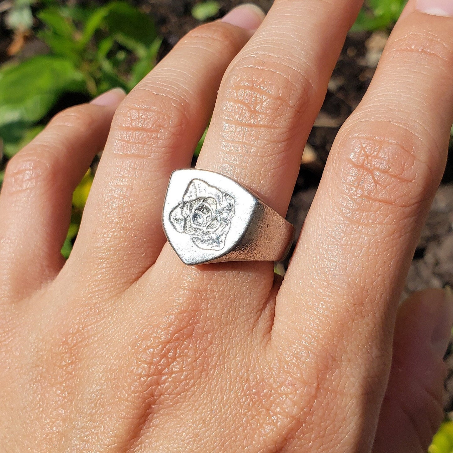 Cabbage wax seal signet ring