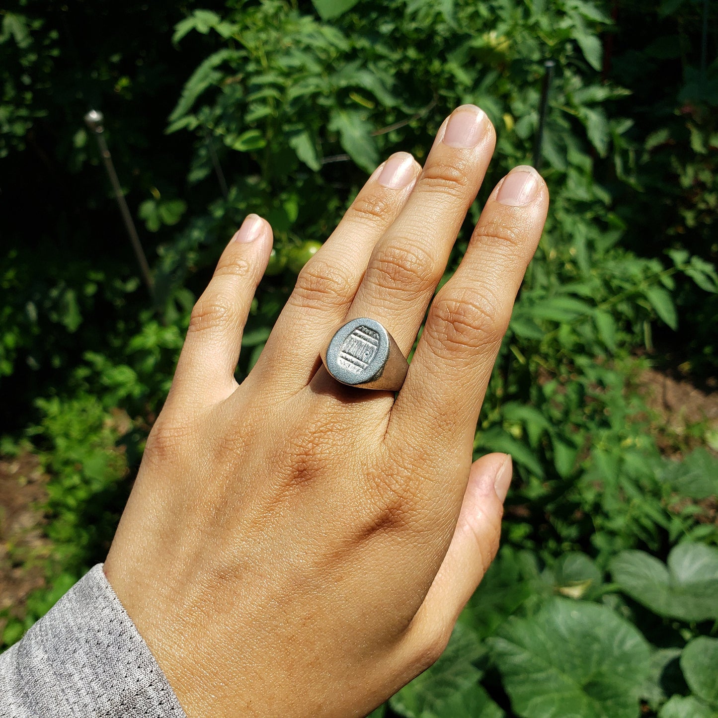Barrel wax seal signet ring