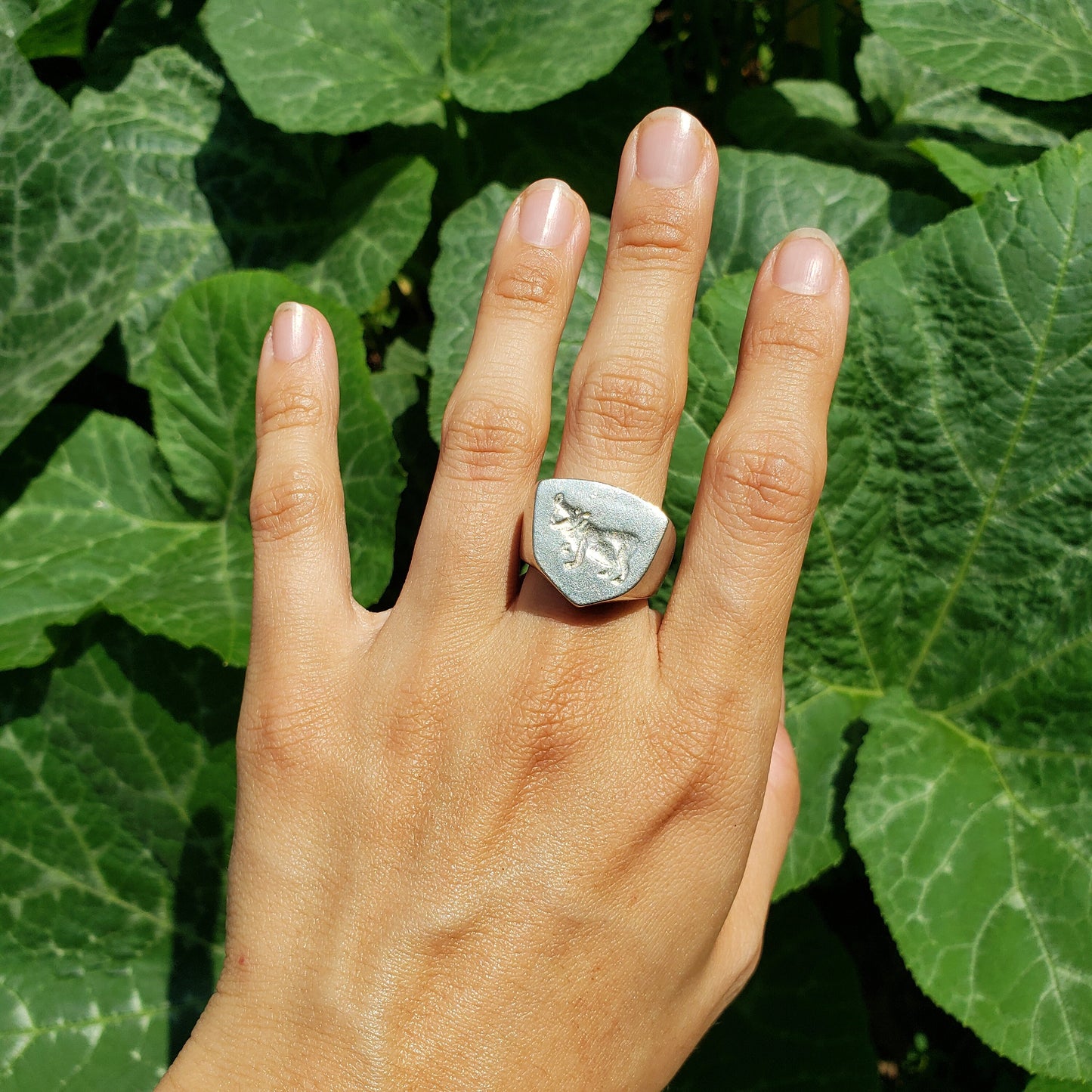 Hippo wax seal signet ring