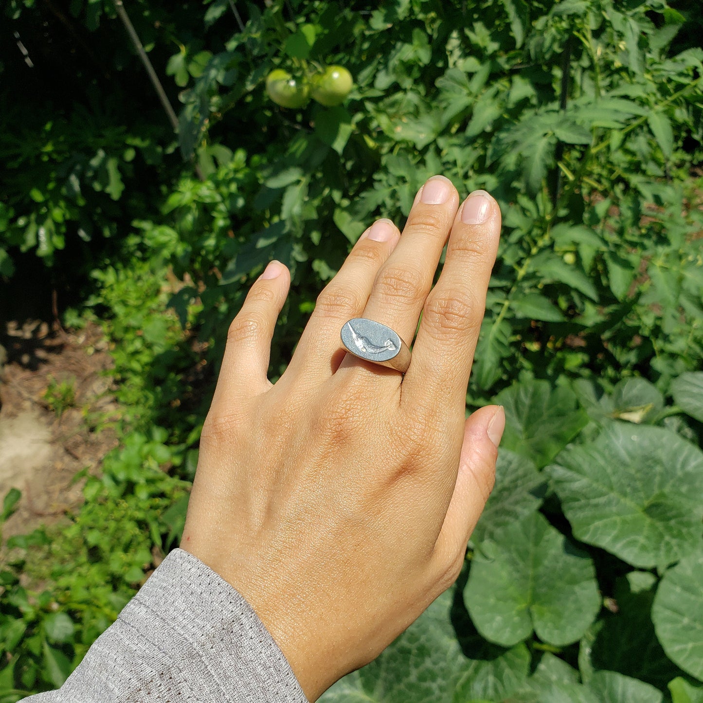 Narwhal wax seal signet ring