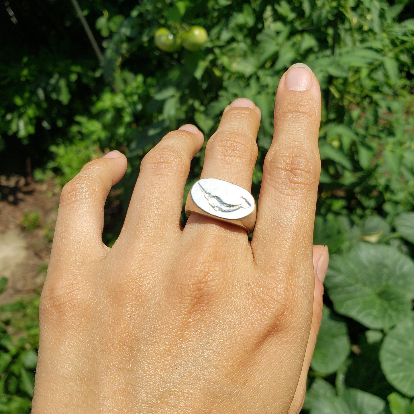Narwhal wax seal signet ring