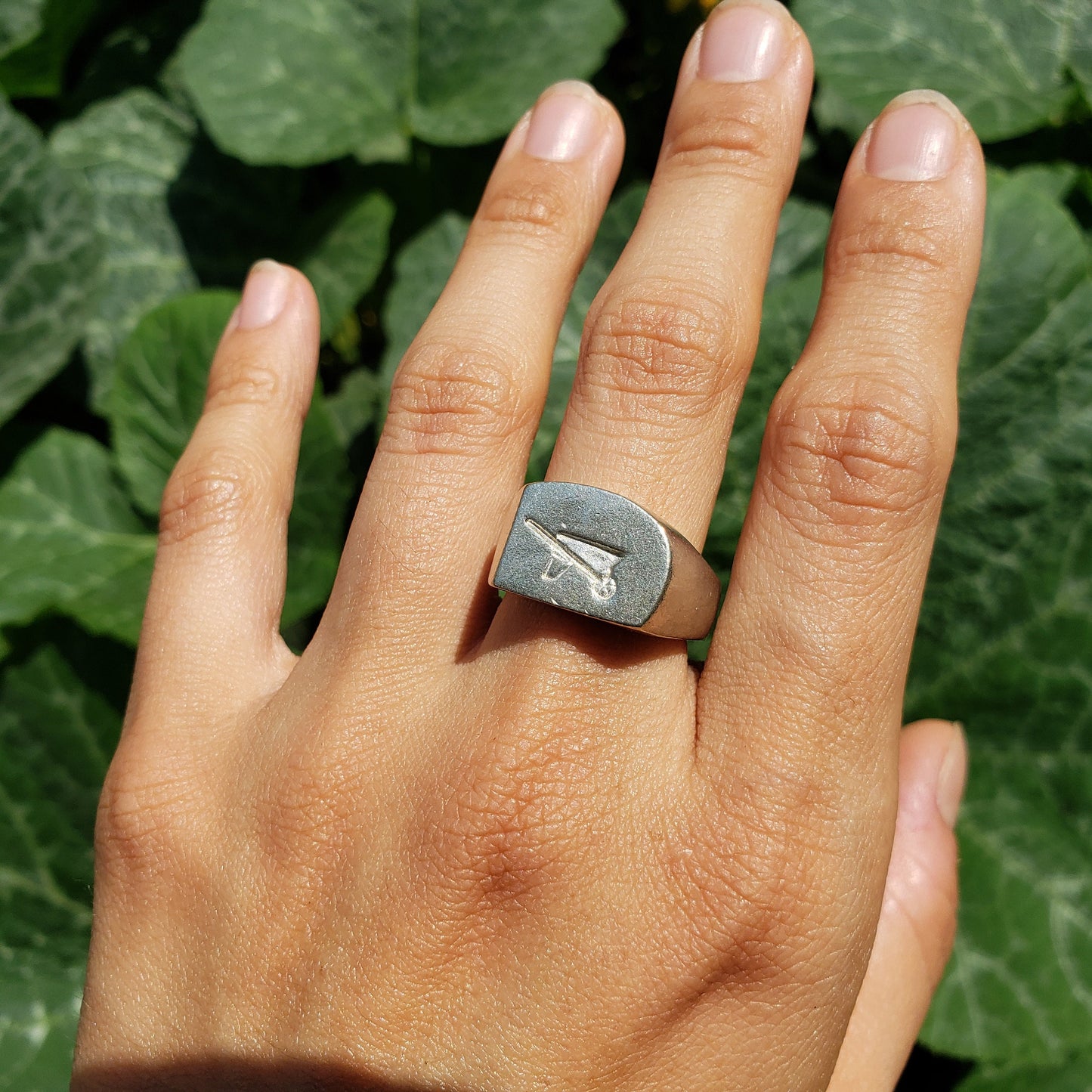 Wheel barrow wax seal signet ring