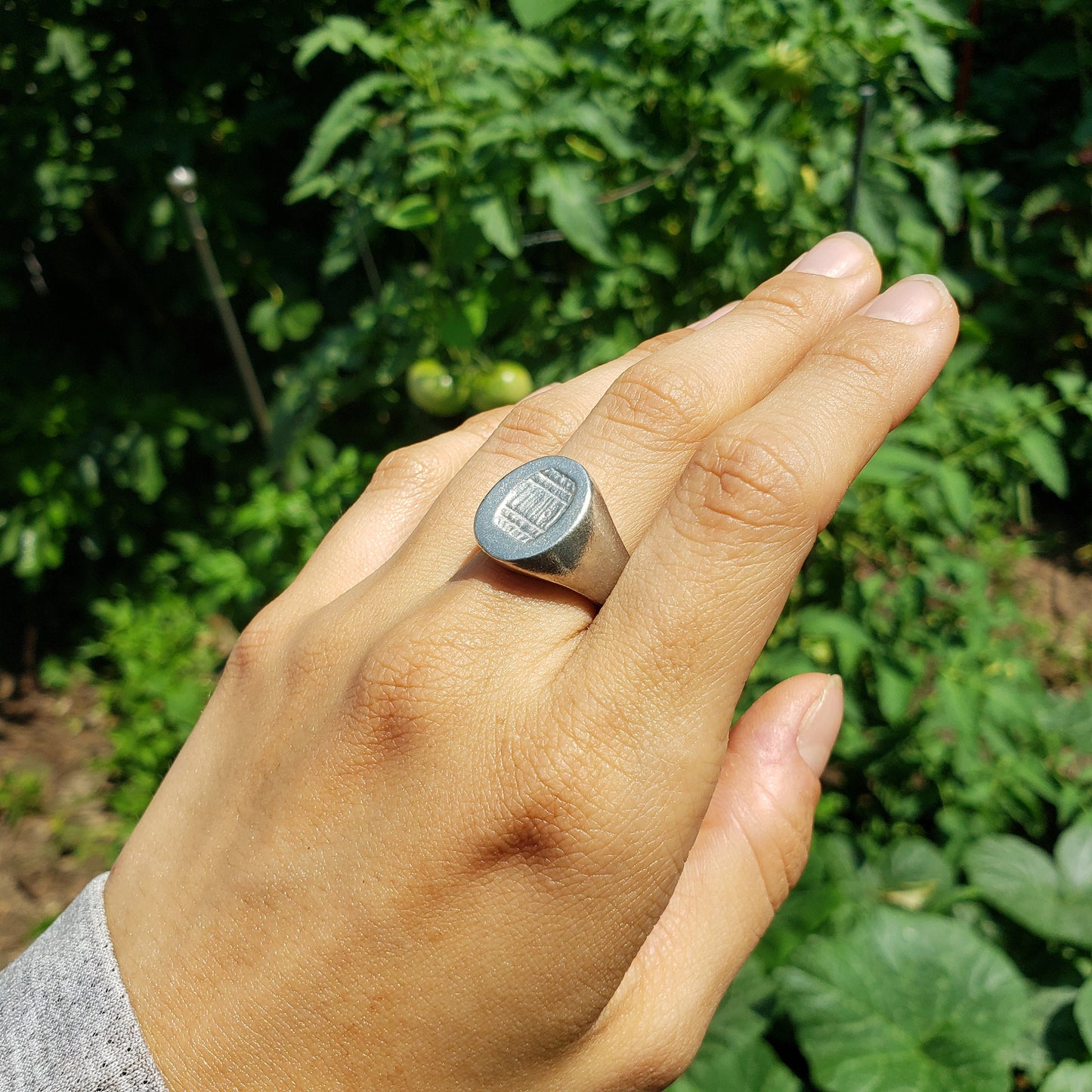 Barrel wax seal signet ring