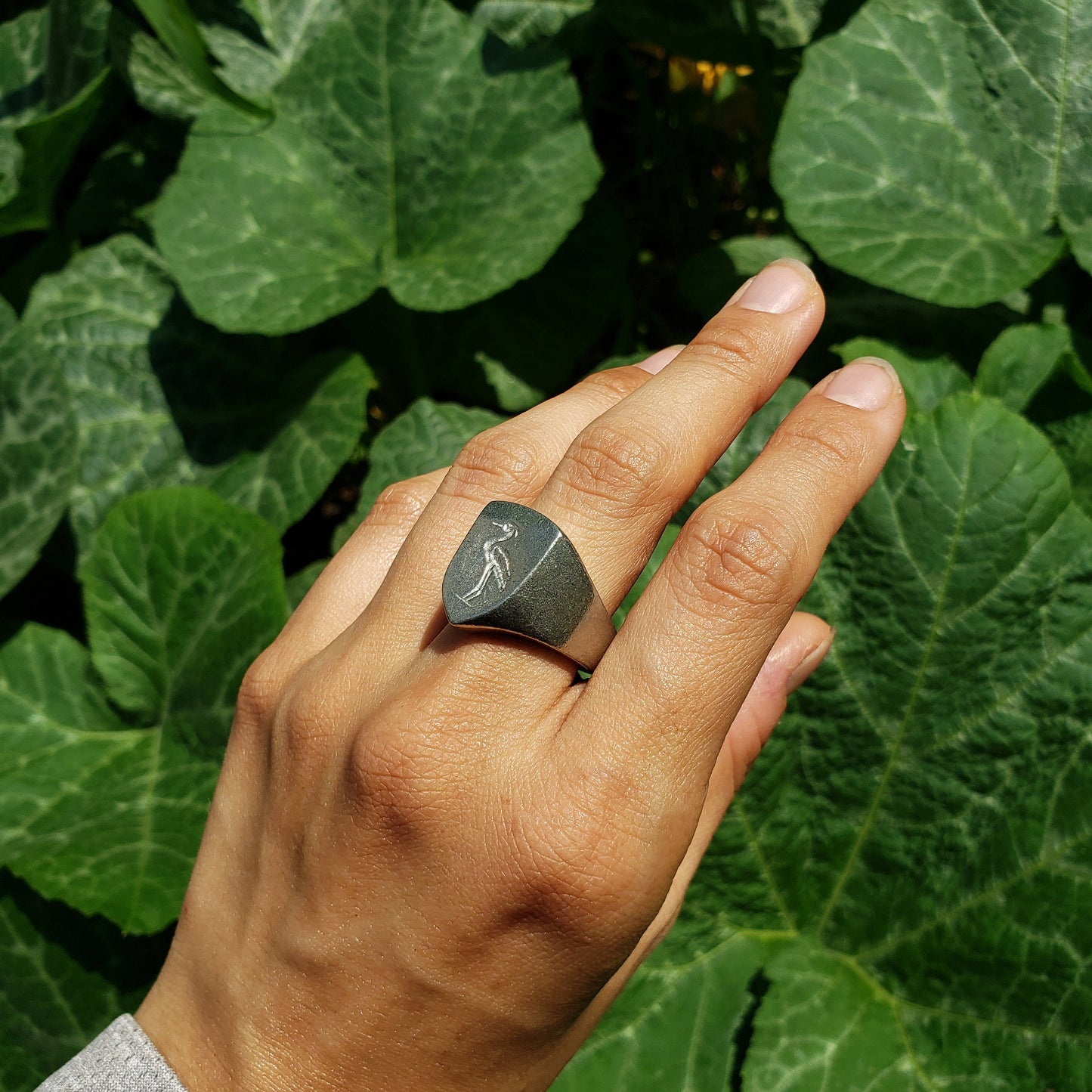 Heron wax seal signet ring