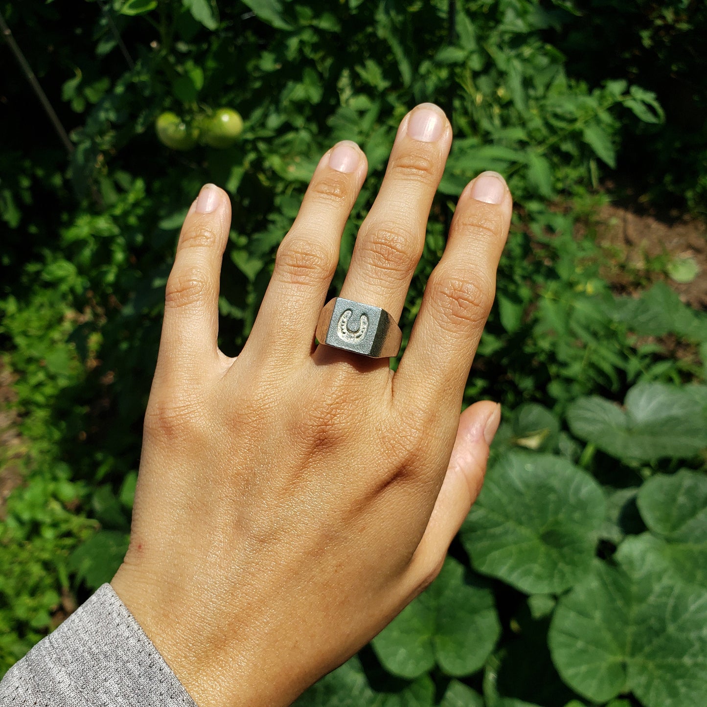 Horseshoe wax seal signet ring