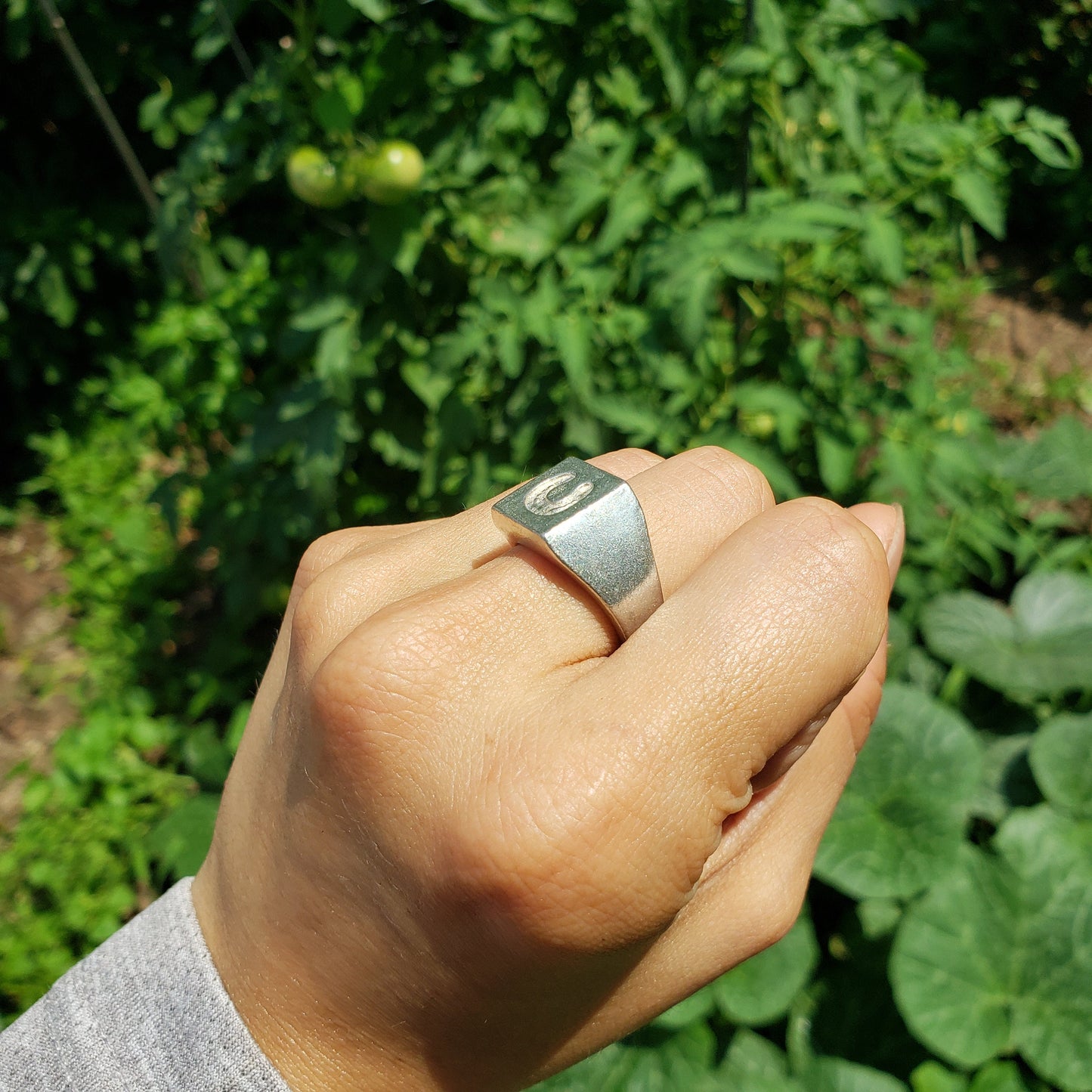 Horseshoe wax seal signet ring