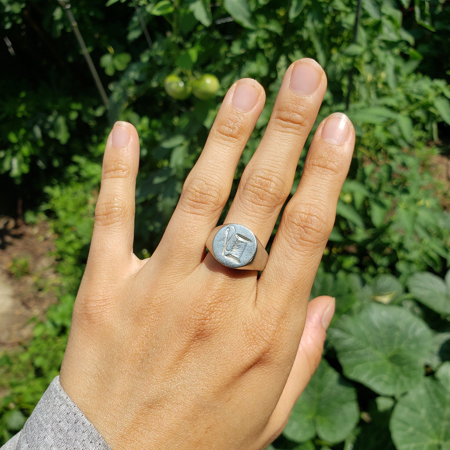Needle and thread wax seal signet ring