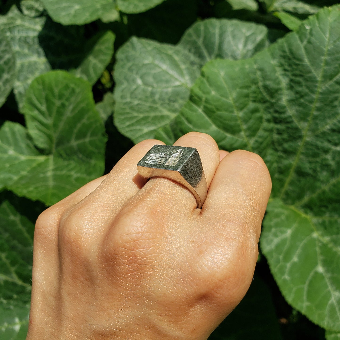 Pancakes wax seal signet ring