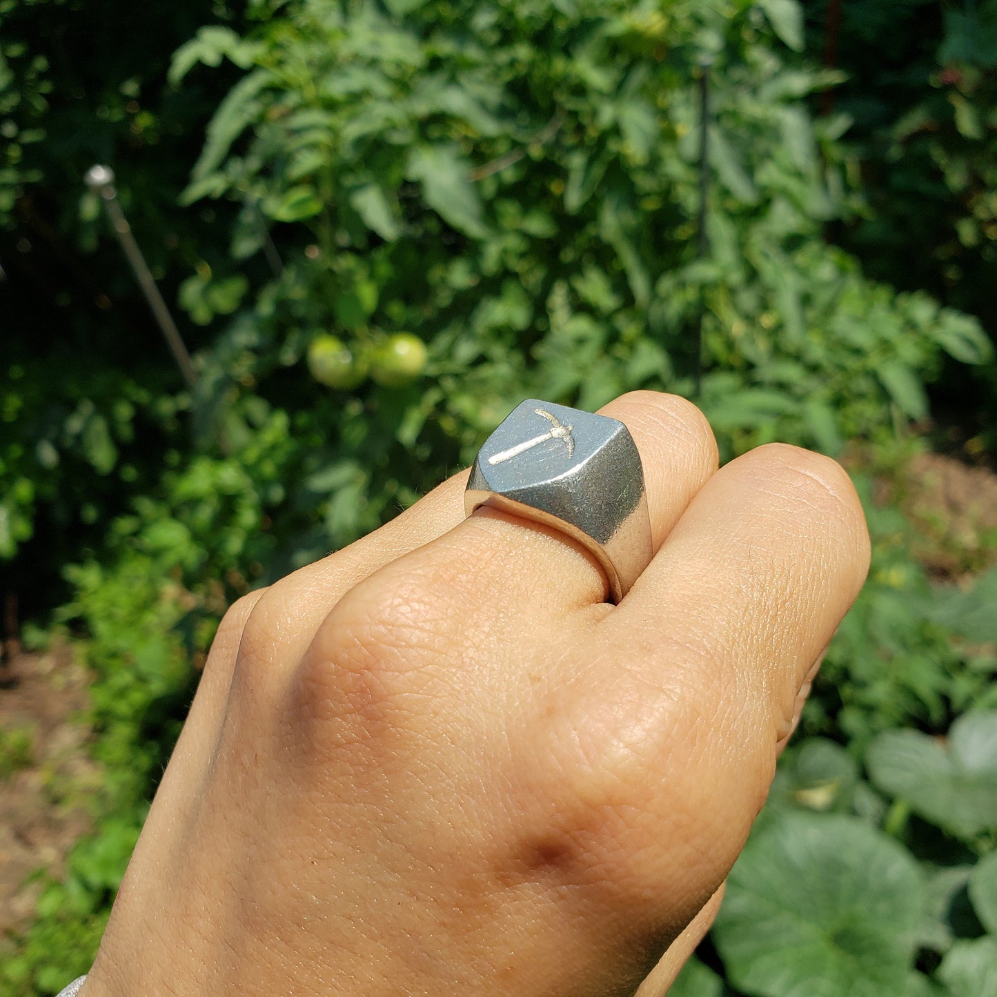 Pickaxe wax seal signet ring