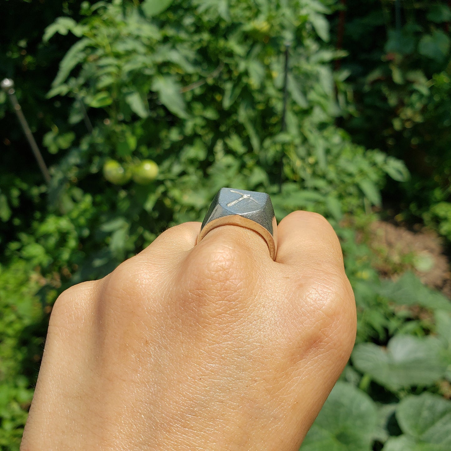 Pickaxe wax seal signet ring