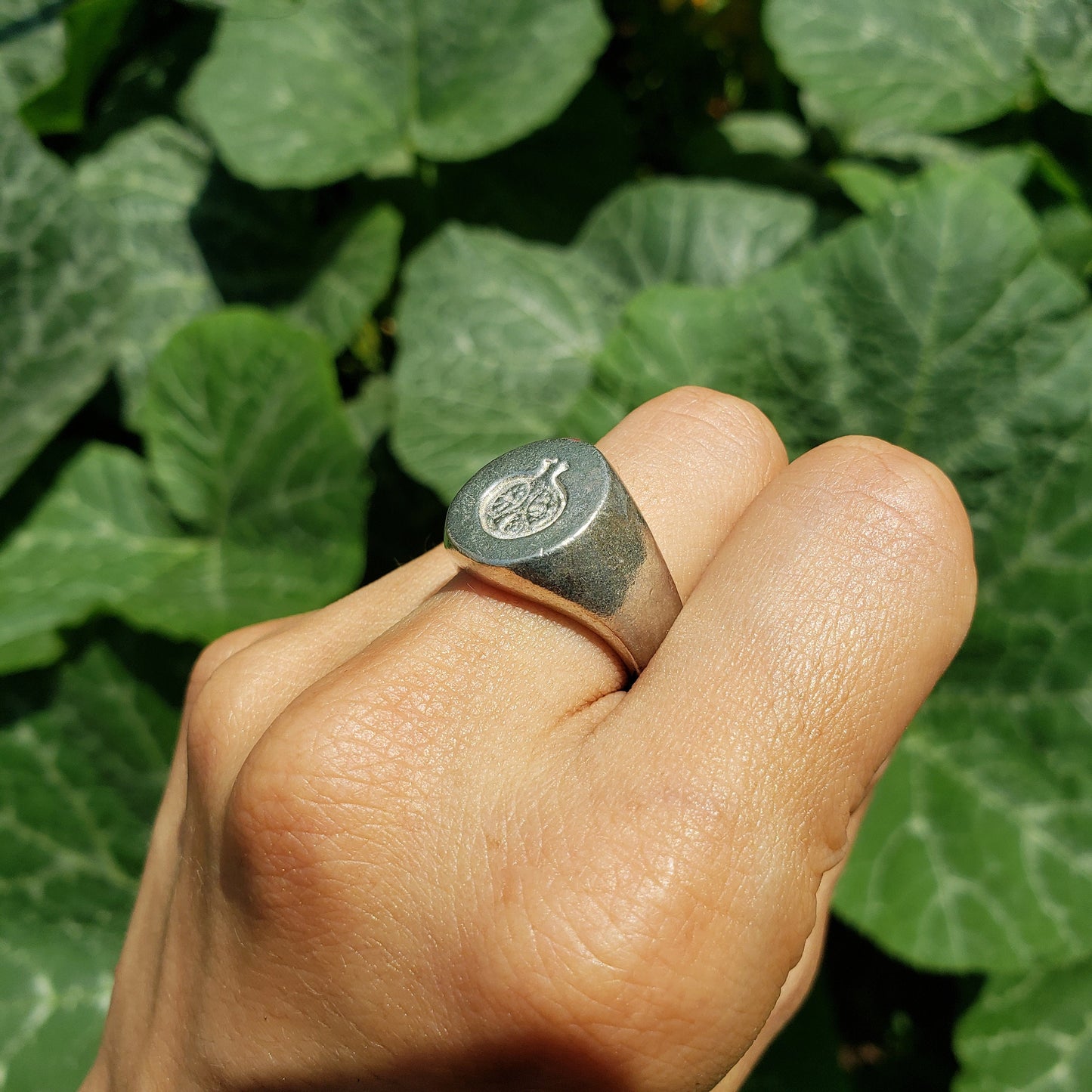 Pomegranate wax seal signet ring