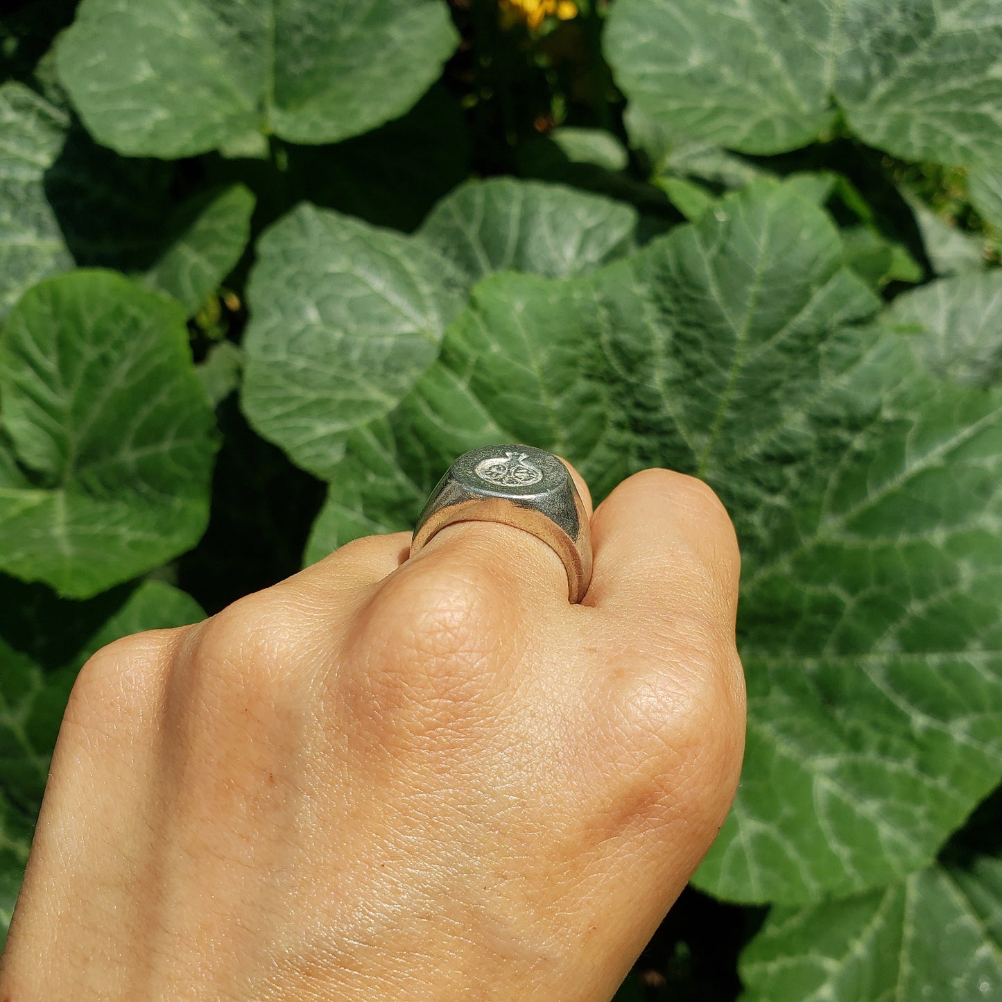 Pomegranate wax seal signet ring