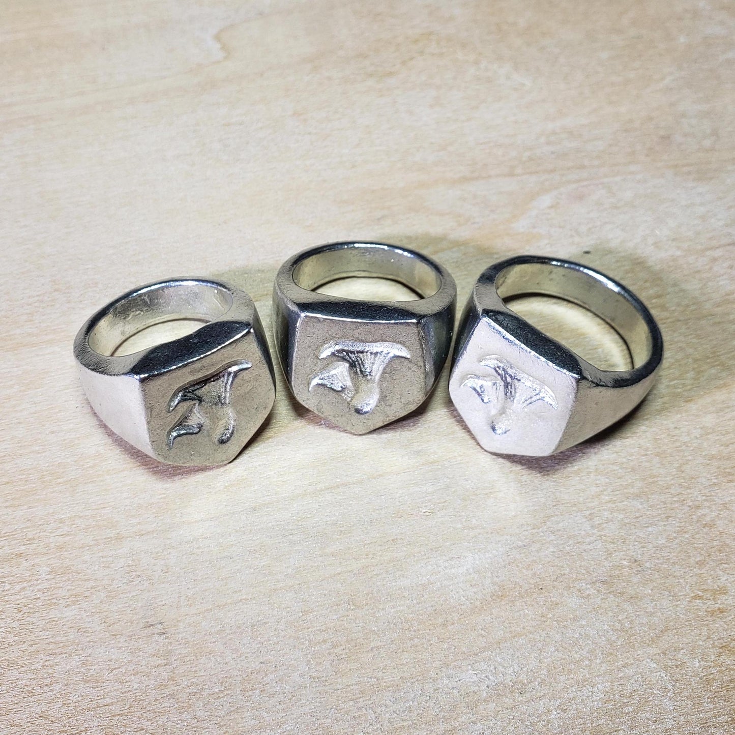 Chanterelle mushroom wax seal signet ring