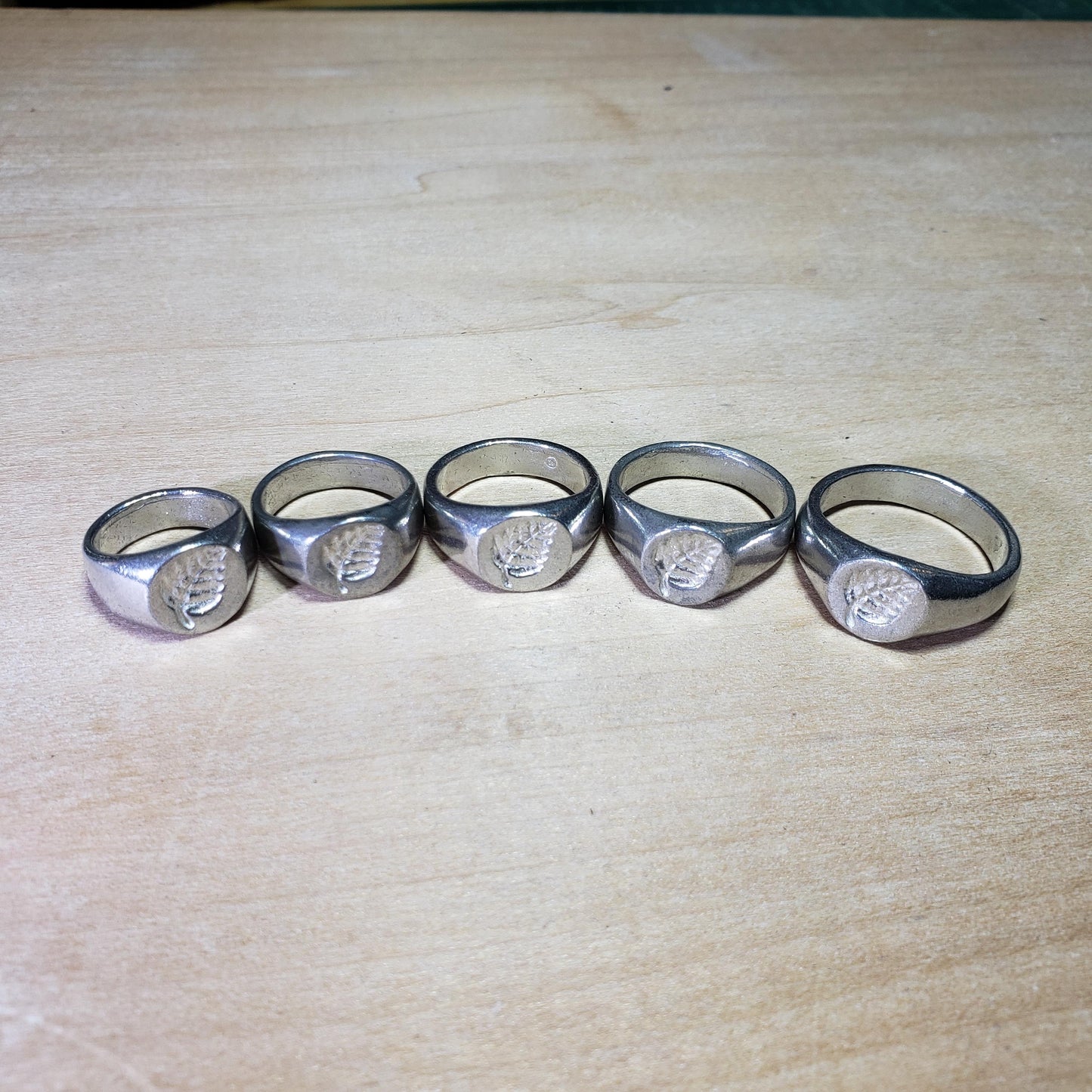 Birch leaf wax seal signet ring