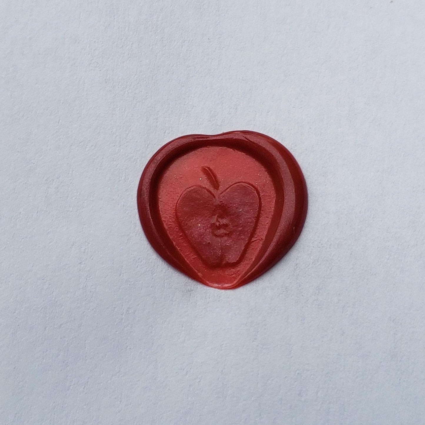 apple half wax seal signet ring