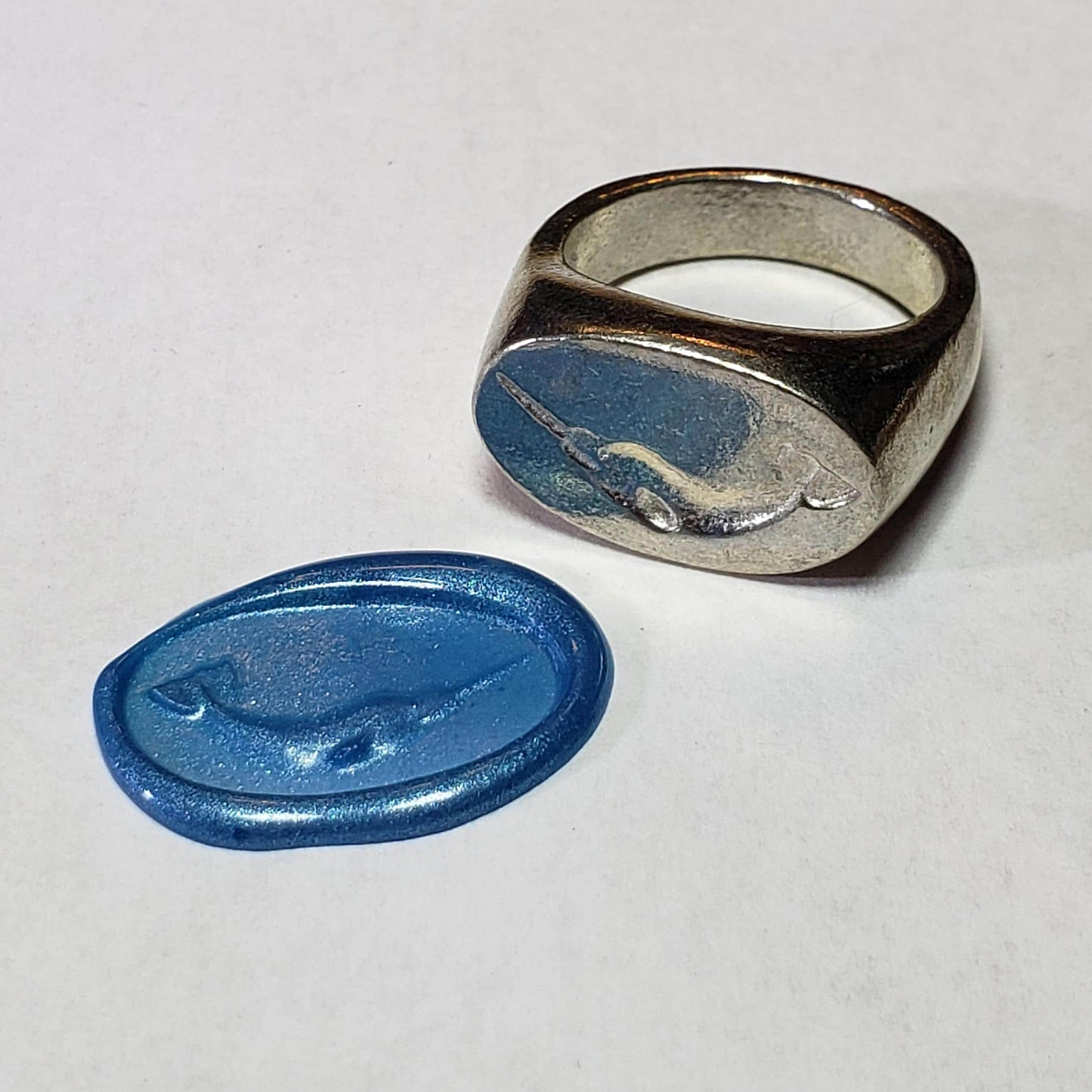 Narwhal wax seal signet ring
