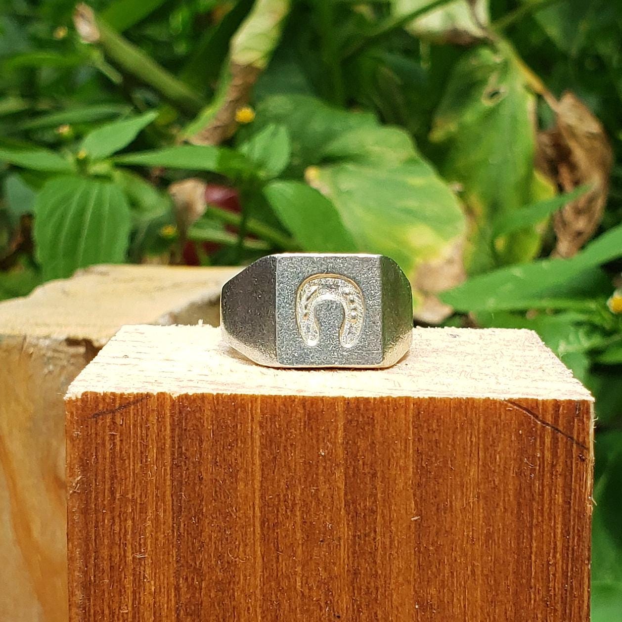 Horseshoe wax seal signet ring