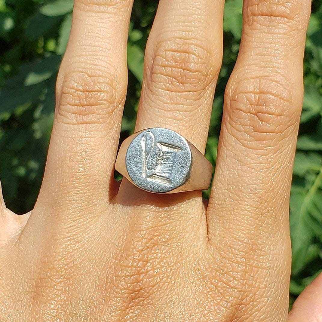 Needle and thread wax seal signet ring