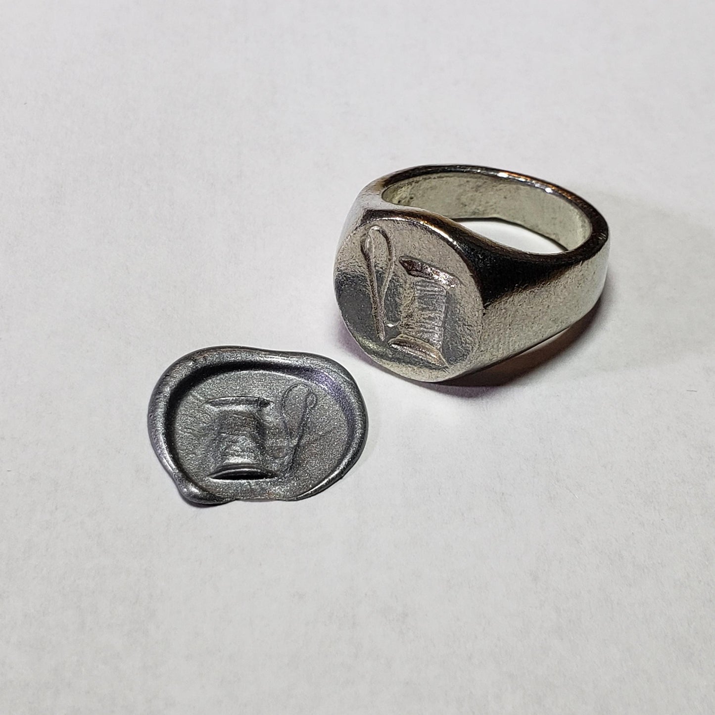 Needle and thread wax seal signet ring