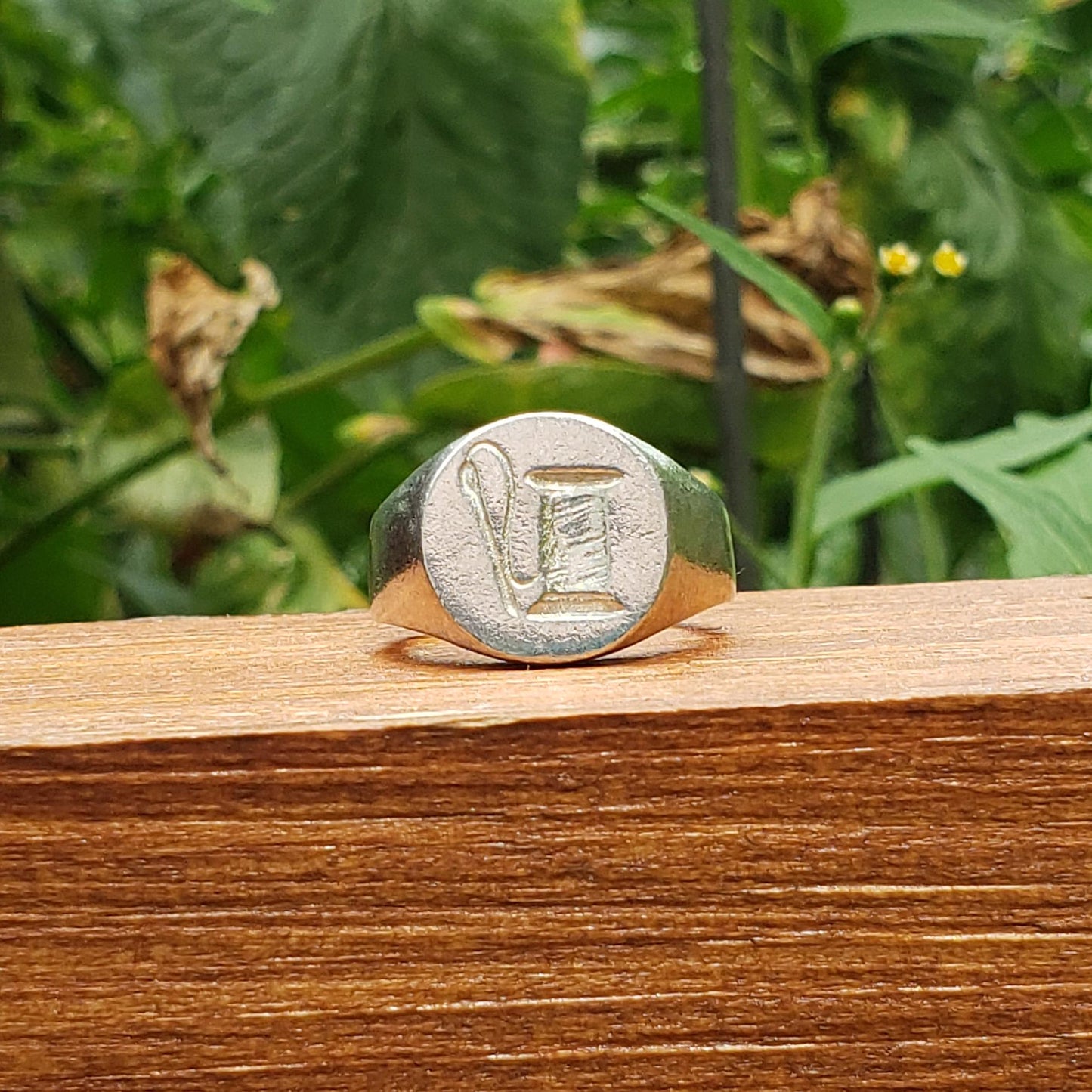 Needle and thread wax seal signet ring