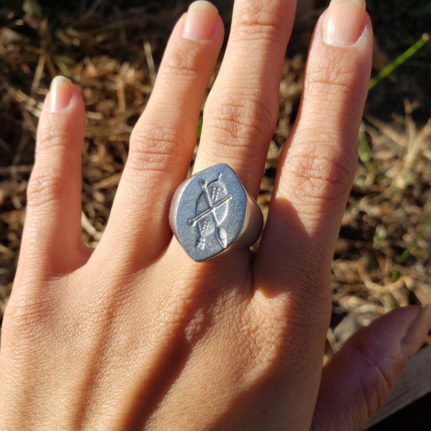 Zulu warrior weapons wax seal signet ring