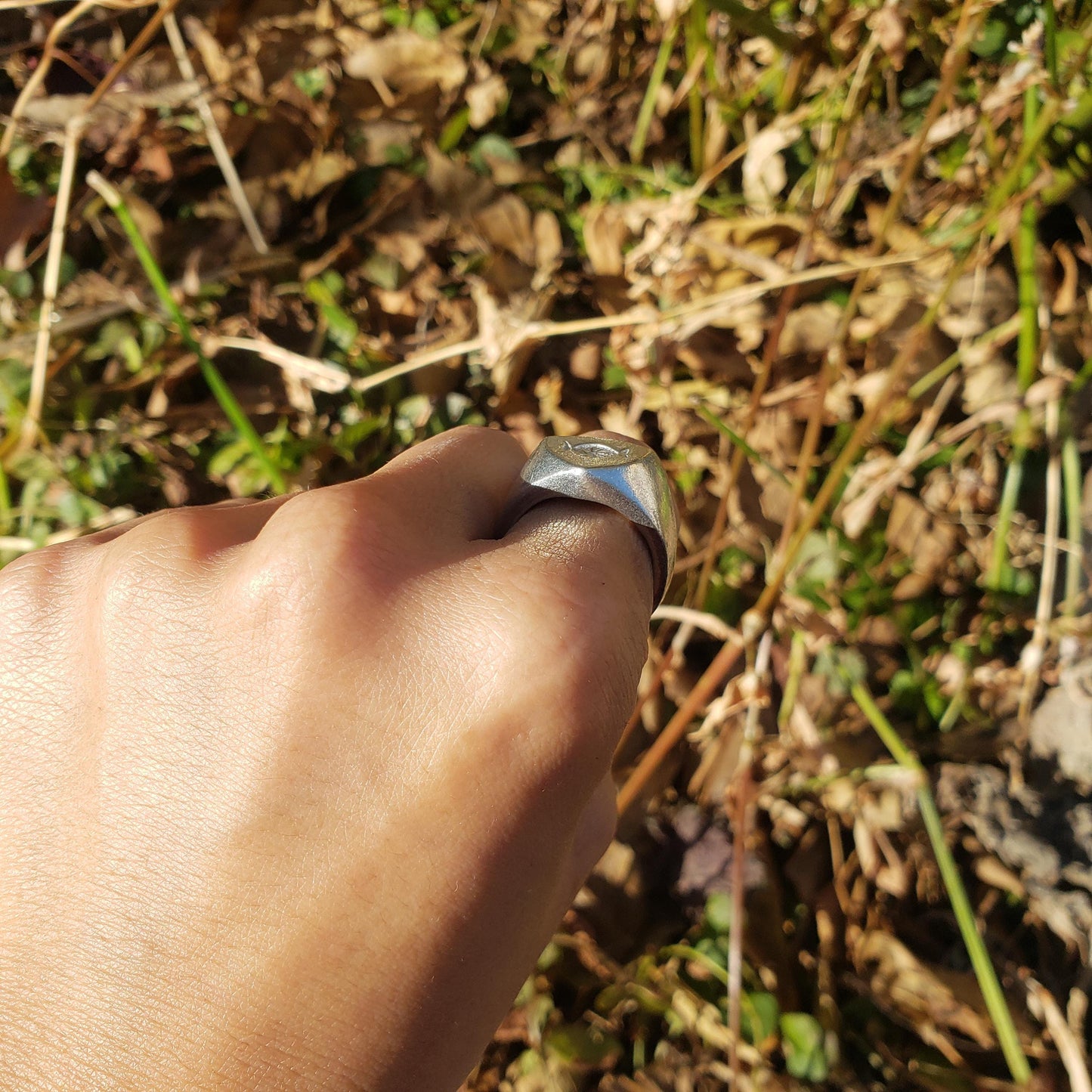 Peppermint twist wax seal signet ring