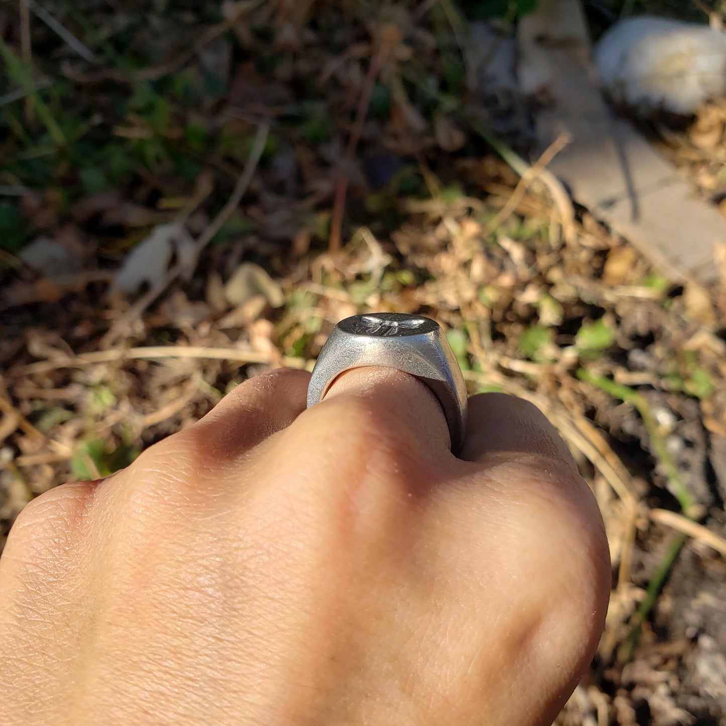 Ribbon bow wax seal signet ring