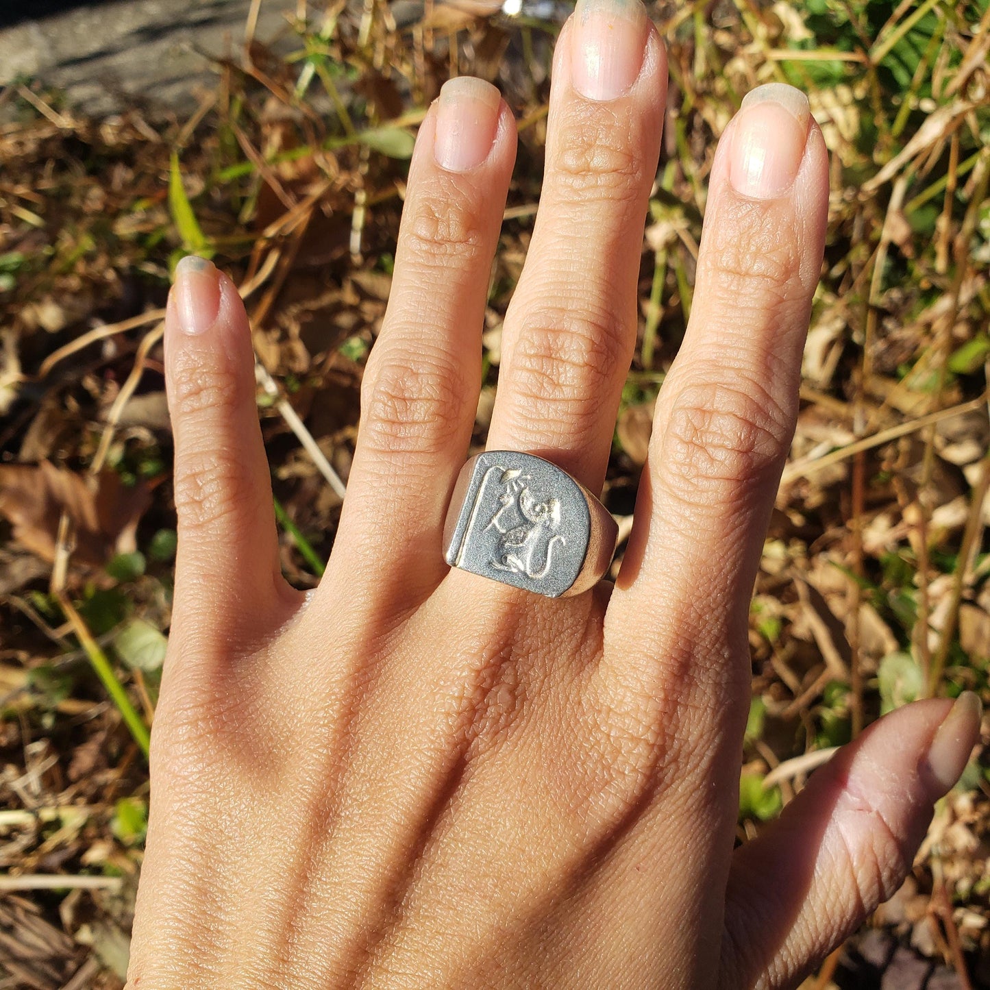 Shower mouse wax seal signet ring