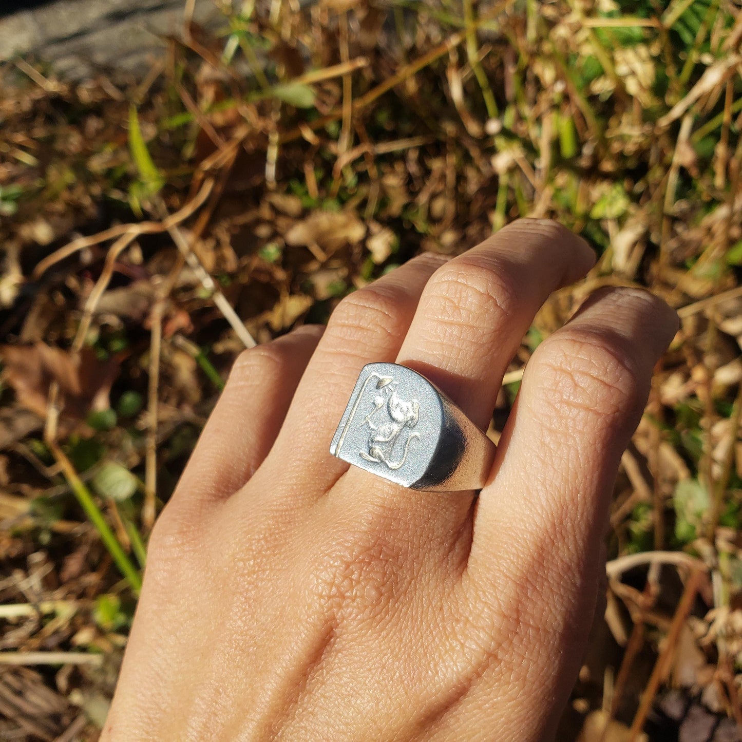 Shower mouse wax seal signet ring