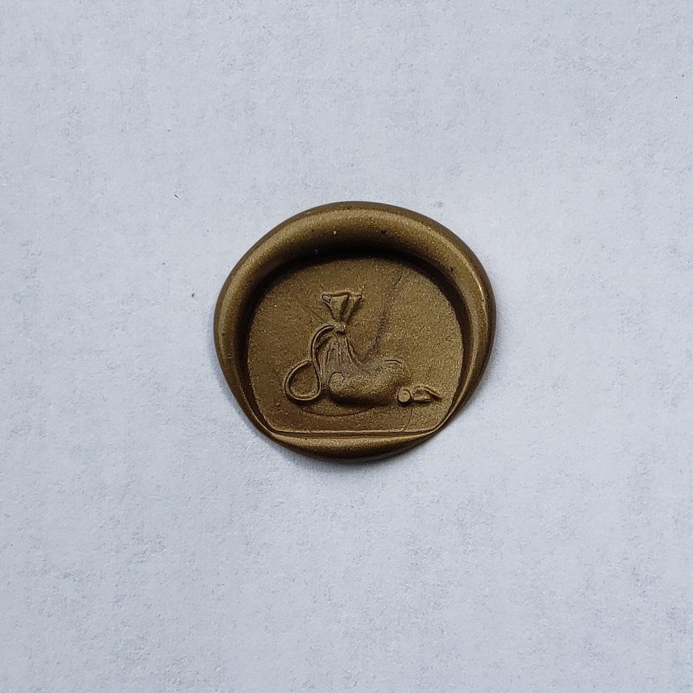 Coin pouch wax seal signet ring