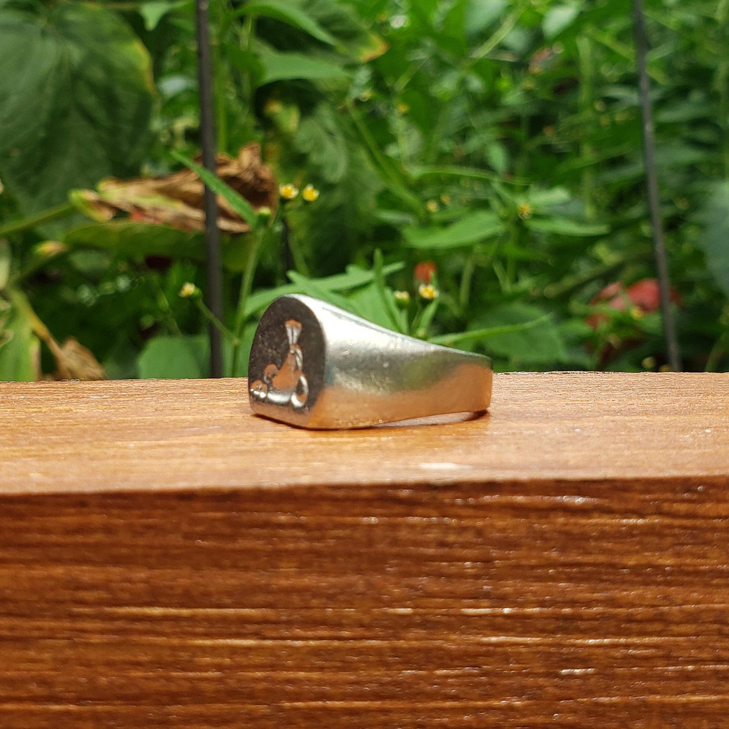 Coin pouch wax seal signet ring