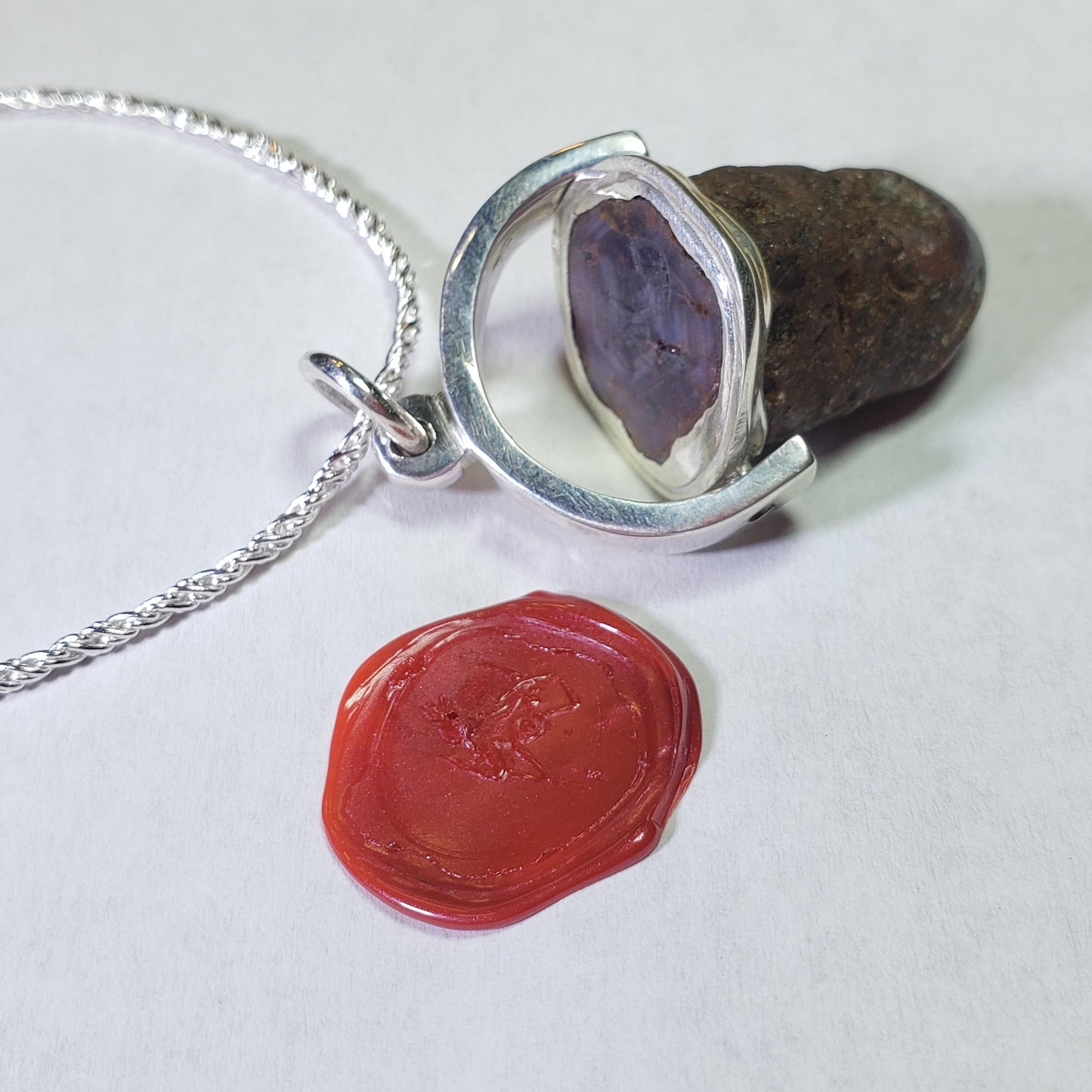 raw star ruby witch tower pendant