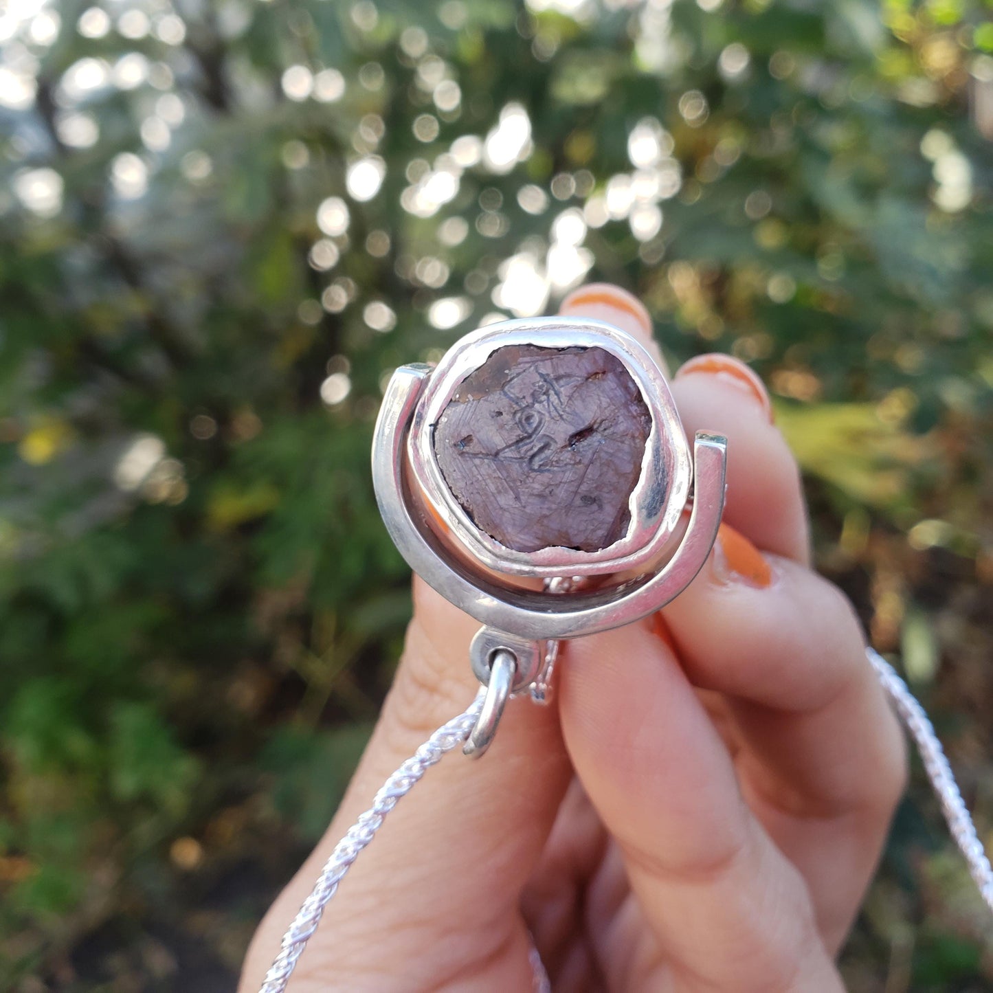 raw star ruby witch tower pendant