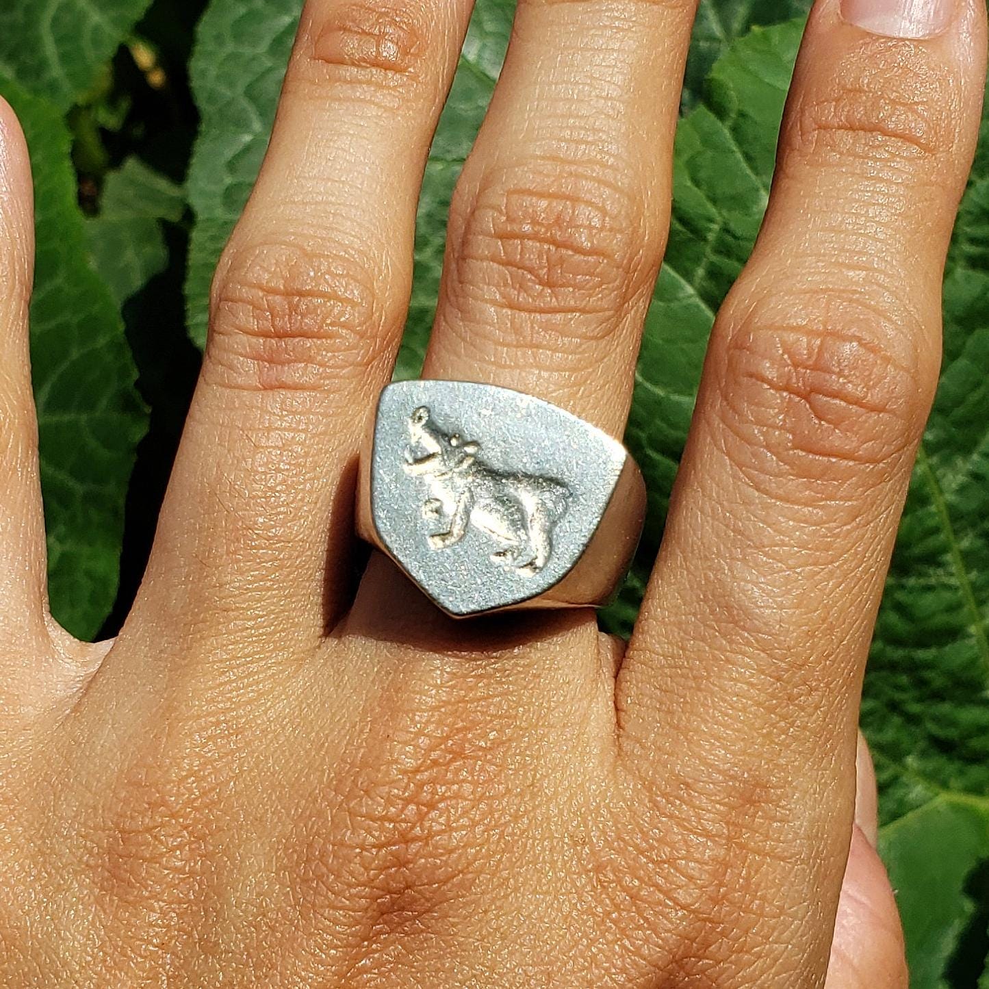 Hippo wax seal signet ring
