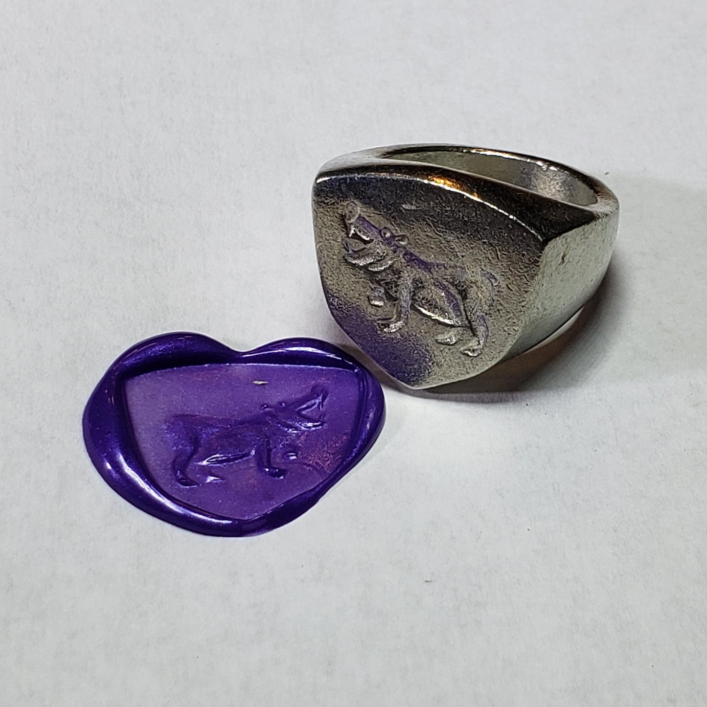 Hippo wax seal signet ring