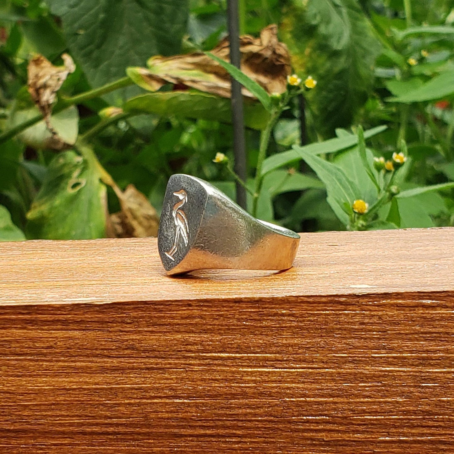 Heron wax seal signet ring