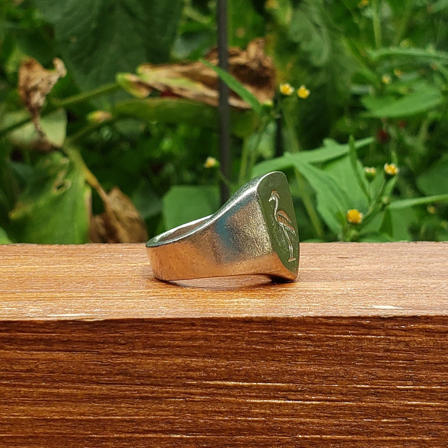 Heron wax seal signet ring