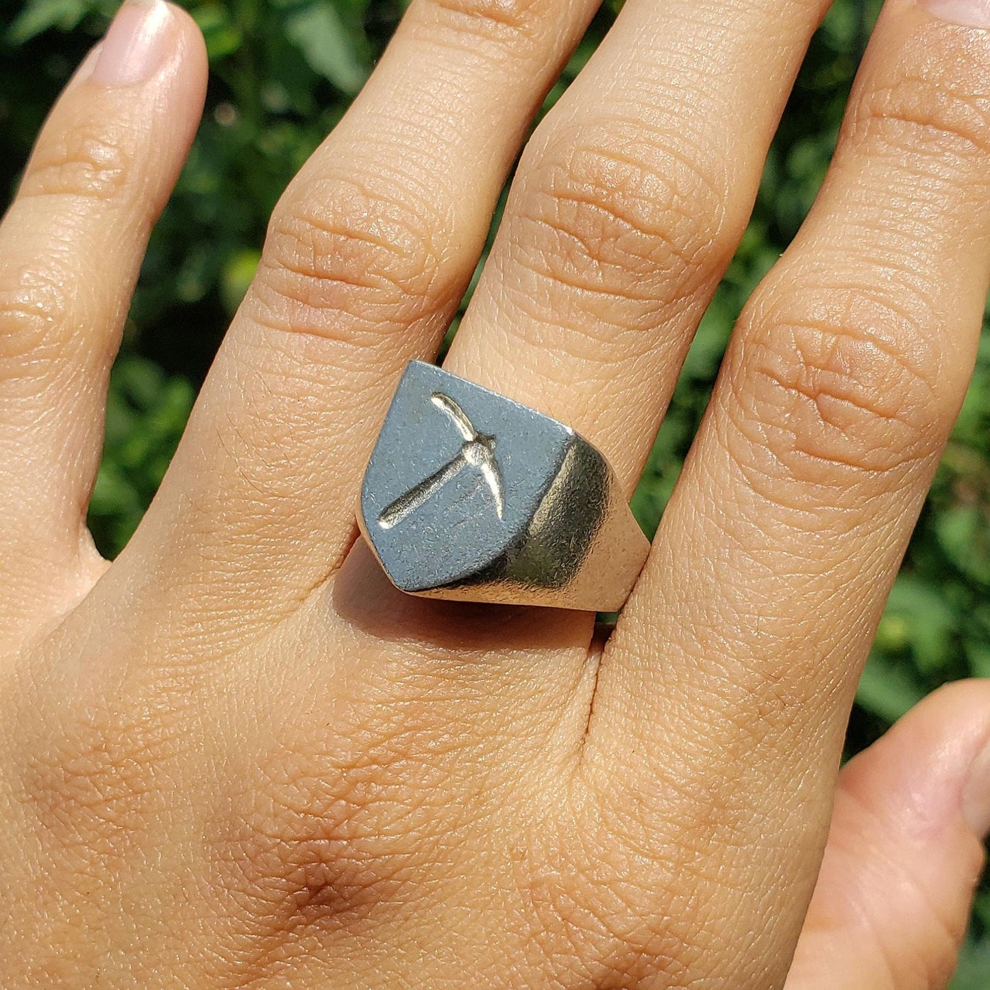 Pickaxe wax seal signet ring