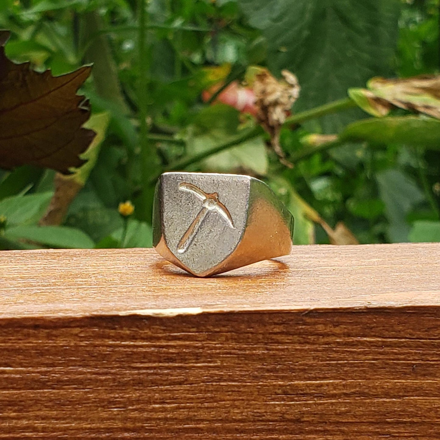 Pickaxe wax seal signet ring