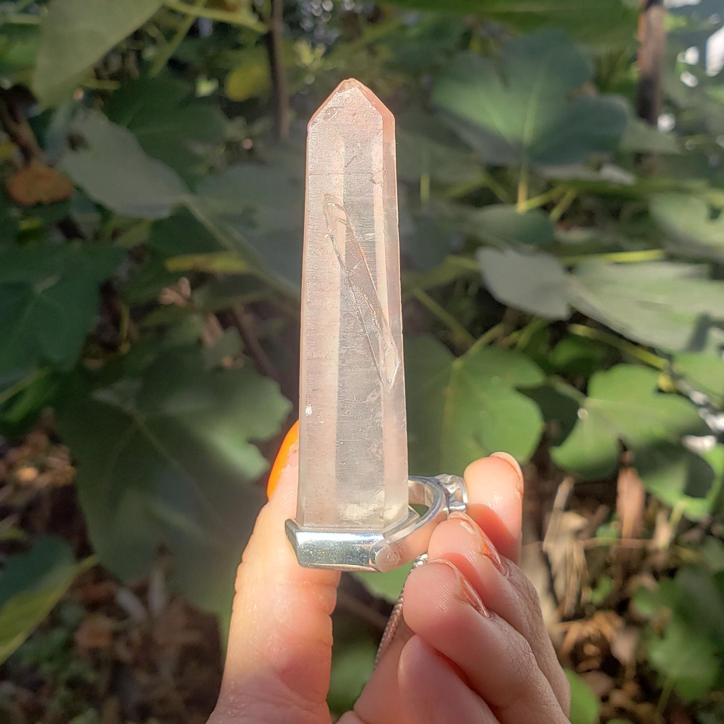 quartz tower moon dance stamp pendant